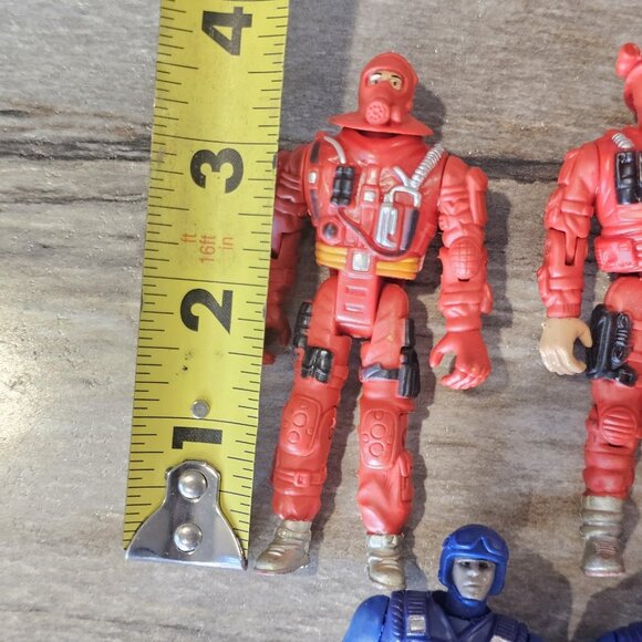 Red Fireman Fire Fighter SWAT Police Action Figures Rescue Posable 3.5" - Picture 10 of 11